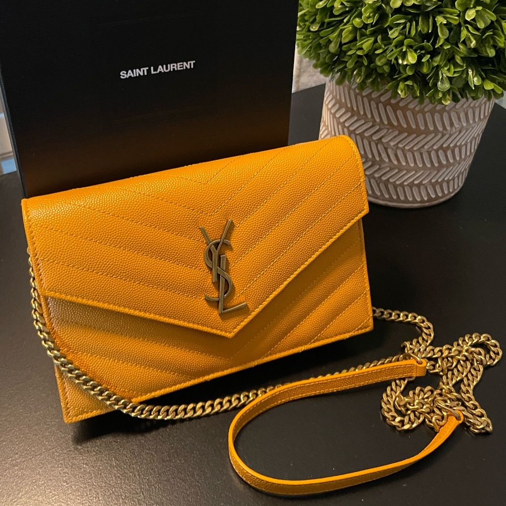 YSL Matelasse Envelope Chain Wallet
